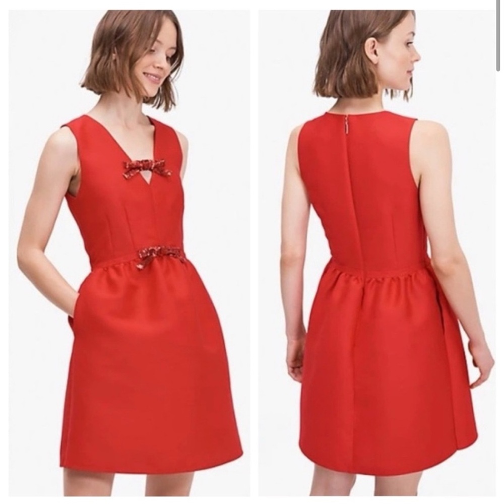 Kate Spade Red Asymmetrical Tie Front Mini Dress